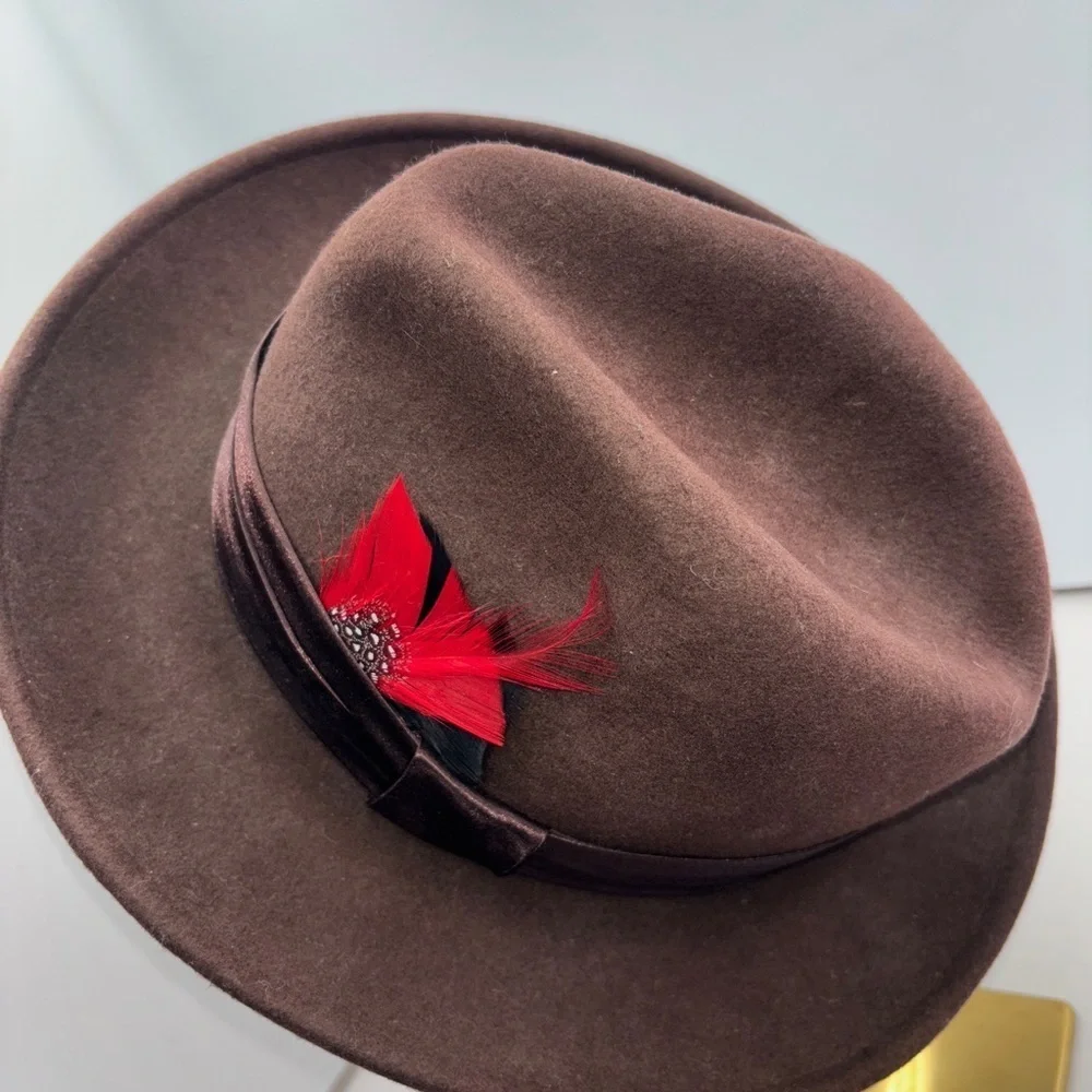 Vintage 80’s St. Patrick wool Dark Brown Fedora with Satin Lining hat
